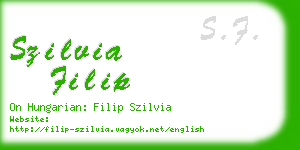 szilvia filip business card